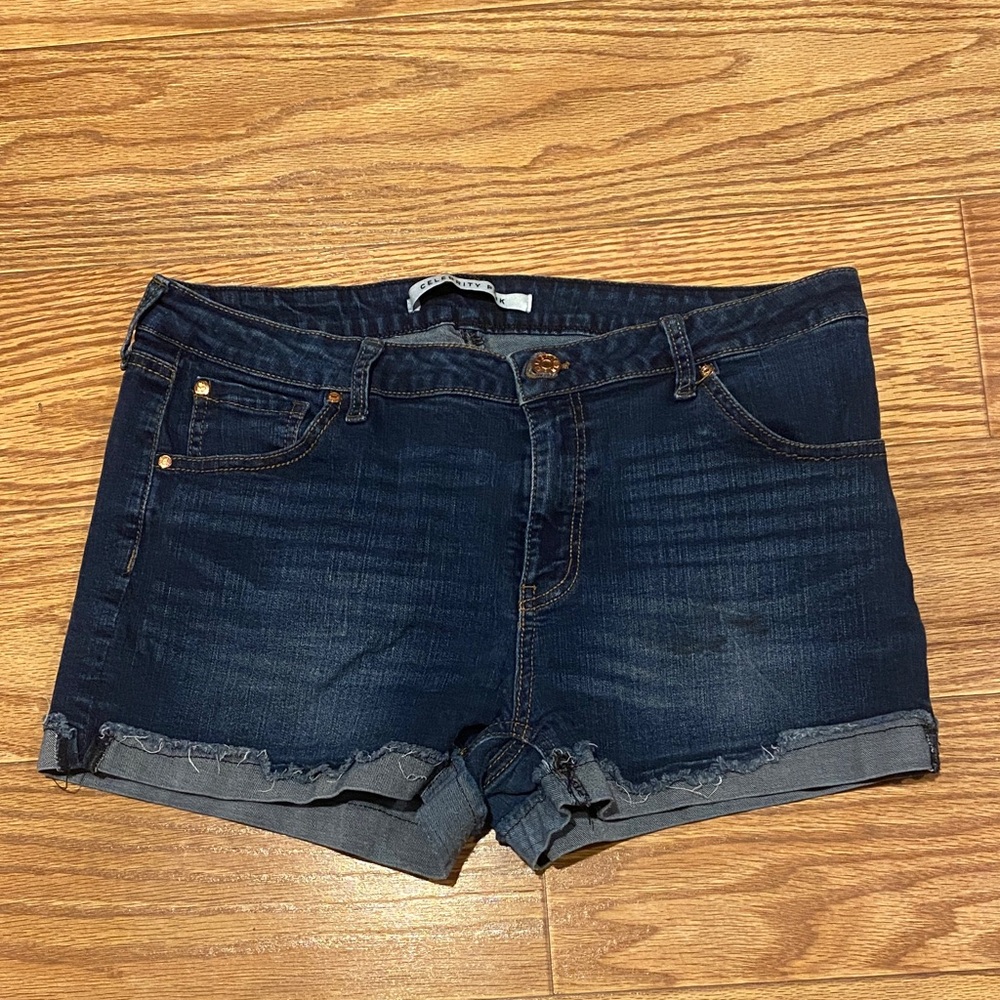 Celebrity Pink Dark Blue Jean Shorts